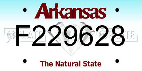 F229628 Arkansas License Plate