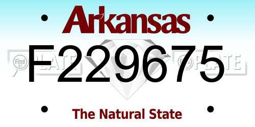 F229675 Arkansas License Plate