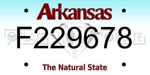 F229678 Arkansas License Plate