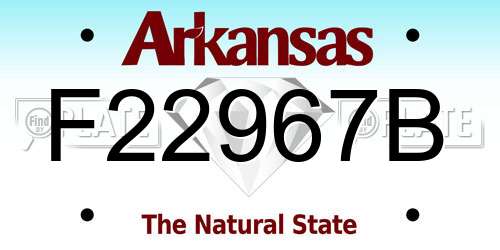 F22967B Arkansas License Plate
