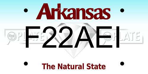 F22AEI Arkansas License Plate