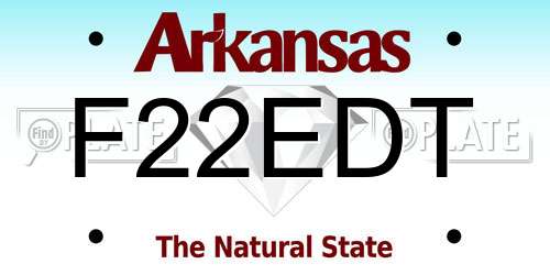 F22EDT Arkansas License Plate