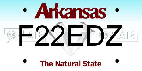 F22EDZ Arkansas License Plate