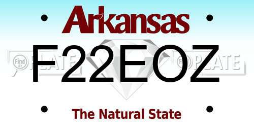 F22EOZ Arkansas License Plate