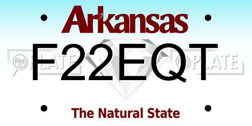 F22EQT Arkansas License Plate