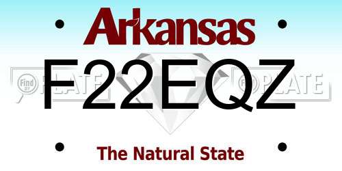 F22EQZ Arkansas License Plate