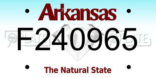 F240965 Arkansas License Plate