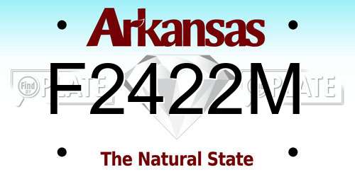 F2422M Arkansas License Plate