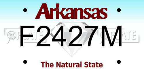 F2427M Arkansas License Plate