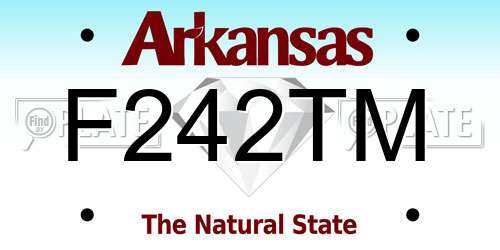 F242TM Arkansas License Plate