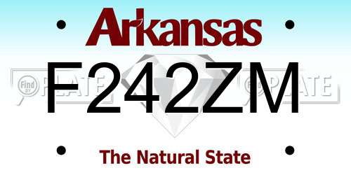 F242ZM Arkansas License Plate