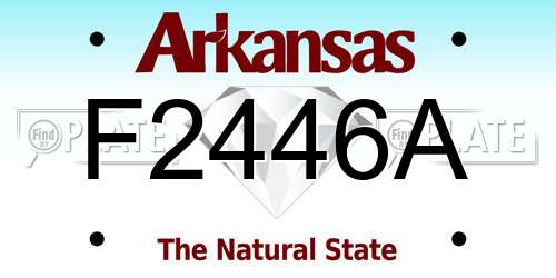F2446A Arkansas License Plate