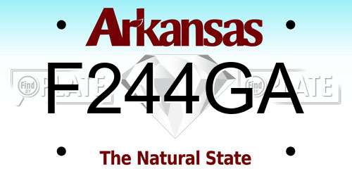 F244GA Arkansas License Plate