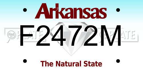 F2472M Arkansas License Plate