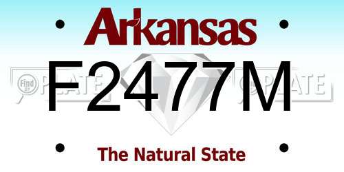 F2477M Arkansas License Plate