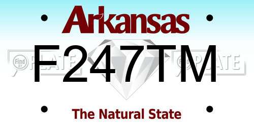 F247TM Arkansas License Plate