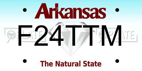 F24TTM Arkansas License Plate