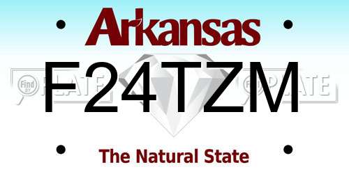 F24TZM Arkansas License Plate