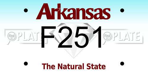 F251 Arkansas License Plate