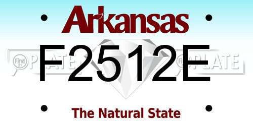 F2512E Arkansas License Plate