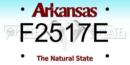 F2517E Arkansas License Plate