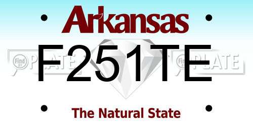 F251TE Arkansas License Plate