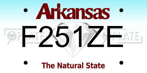 F251ZE Arkansas License Plate