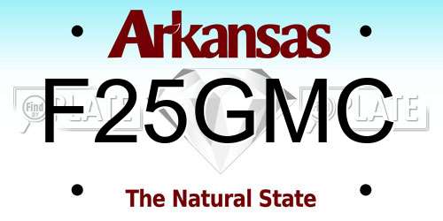 F25GMC Arkansas License Plate