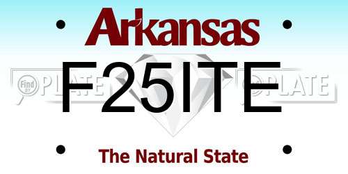 F25ITE Arkansas License Plate