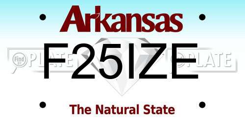 F25IZE Arkansas License Plate
