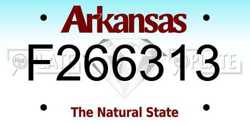 F266313 Arkansas License Plate