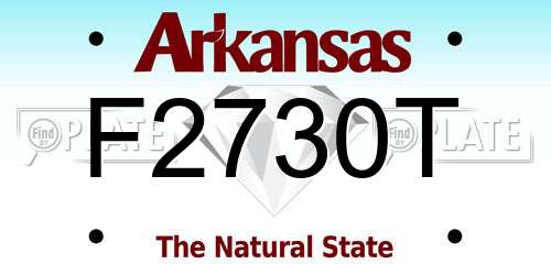 F2730T Arkansas License Plate