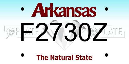 F2730Z Arkansas License Plate