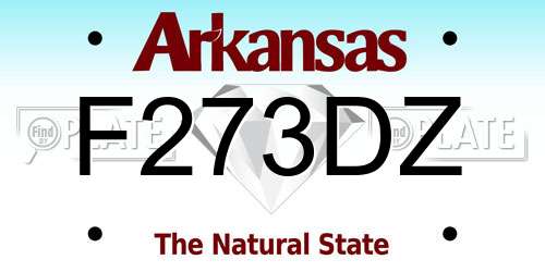 F273DZ Arkansas License Plate