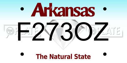 F273OZ Arkansas License Plate
