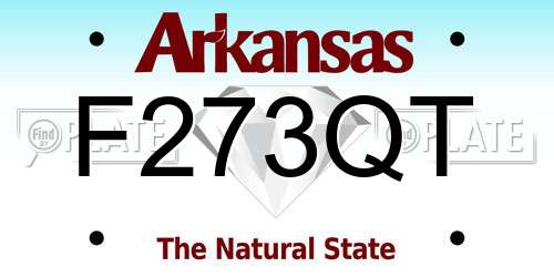F273QT Arkansas License Plate
