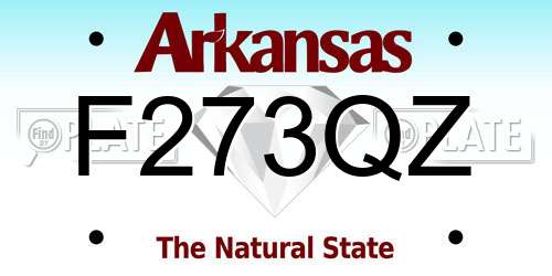 F273QZ Arkansas License Plate