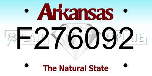 F276092 Arkansas License Plate
