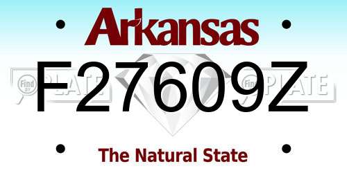 F27609Z Arkansas License Plate