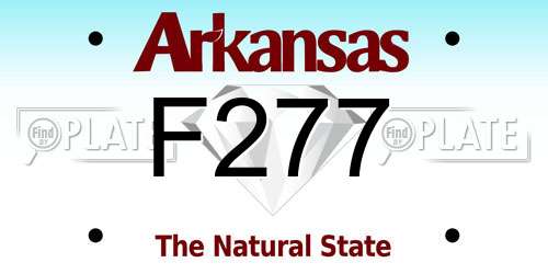 F277 Arkansas License Plate