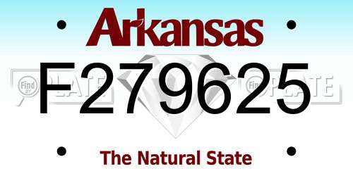 F279625 Arkansas License Plate