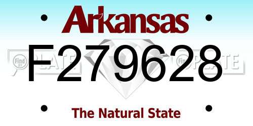 F279628 Arkansas License Plate