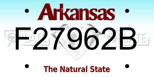 F27962B Arkansas License Plate