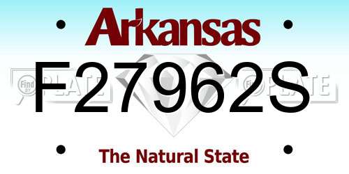 F27962S Arkansas License Plate