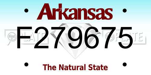 F279675 Arkansas License Plate