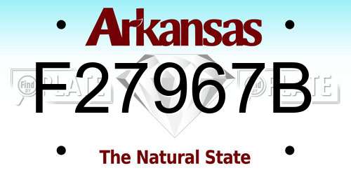 F27967B Arkansas License Plate