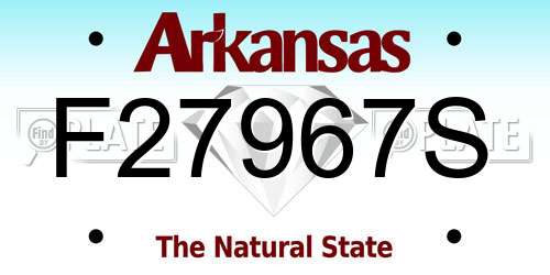 F27967S Arkansas License Plate