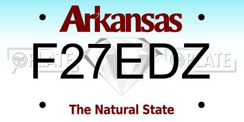 F27EDZ Arkansas License Plate