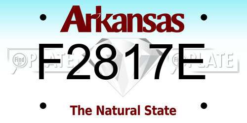 F2817E Arkansas License Plate