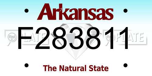 F283811 Arkansas License Plate